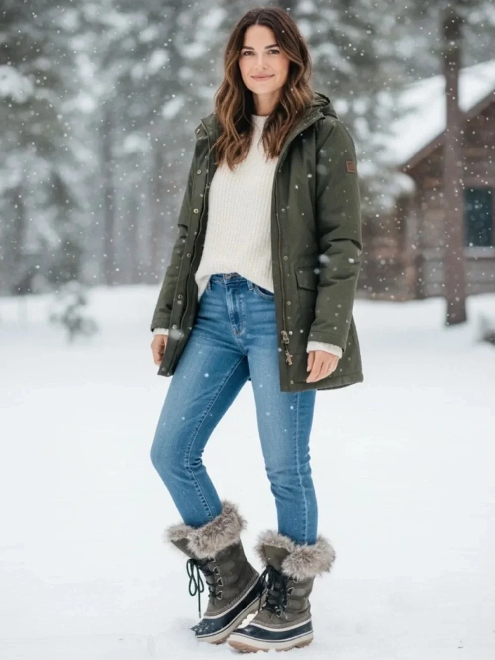 Sorel Joan of Arctic - Quarry, Black Tall Furry Snow Boots